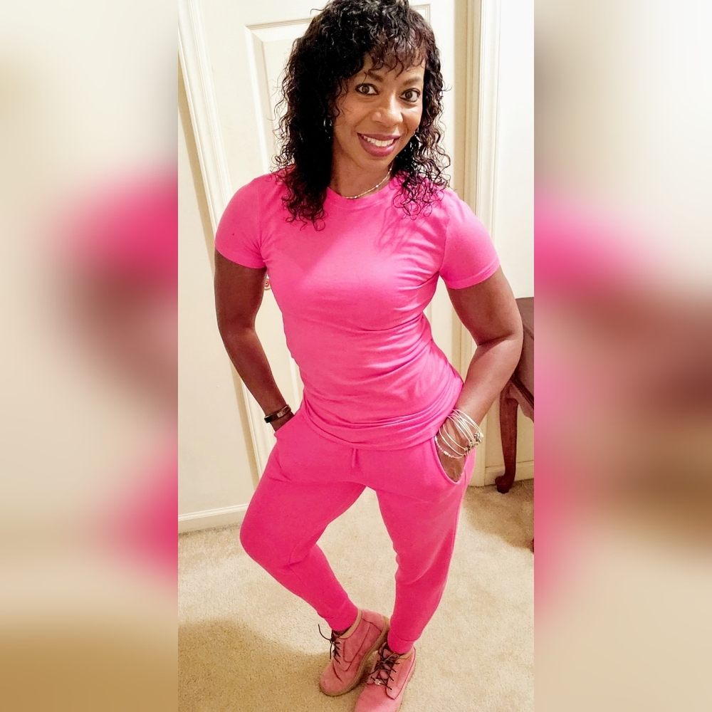 Hot Pink 2 piece jogger set